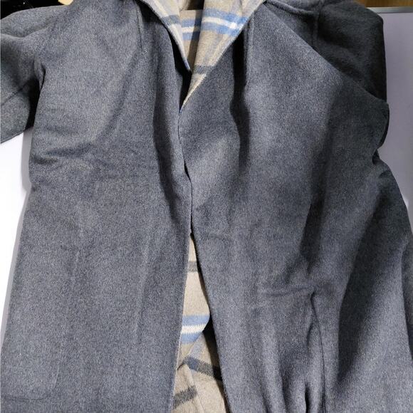$475 NWT Elie Tahari Womens Wool Blend Wrap Coat Size Large Gray Plaid Belted - Picture 8 of 13